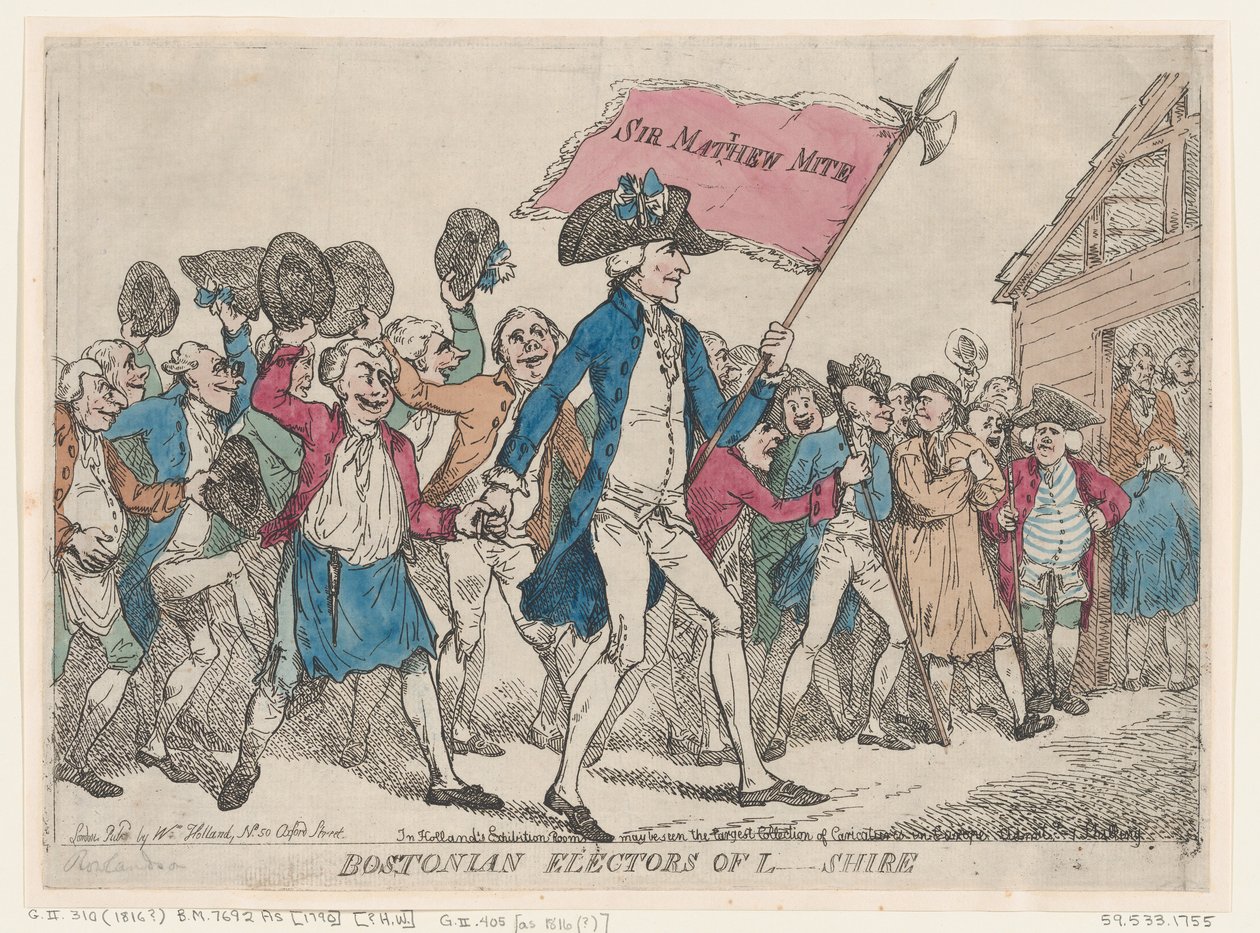 Electores bostonianos de L-Shire, 1790 de Thomas Rowlandson
