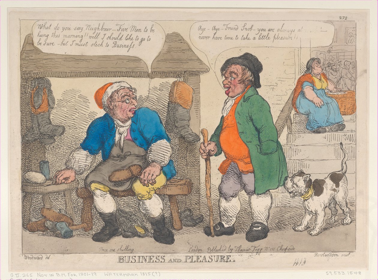 Negocios y placer, [1813], reimpresión de Thomas Rowlandson