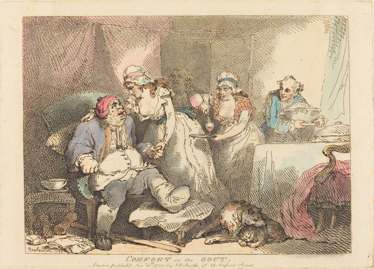 Consuelo en la gota de Thomas Rowlandson