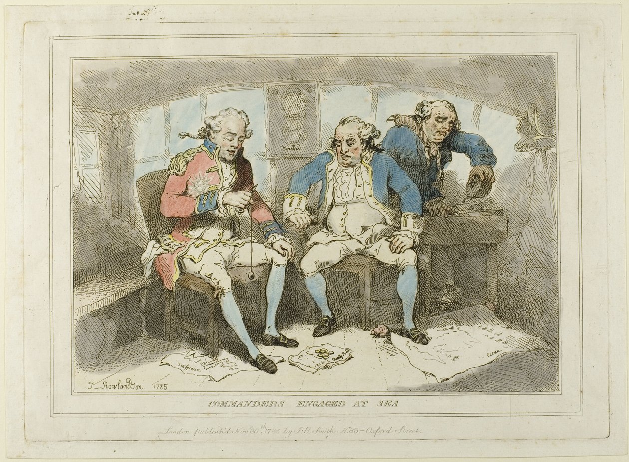 Comandantes en combate en el mar de Thomas Rowlandson