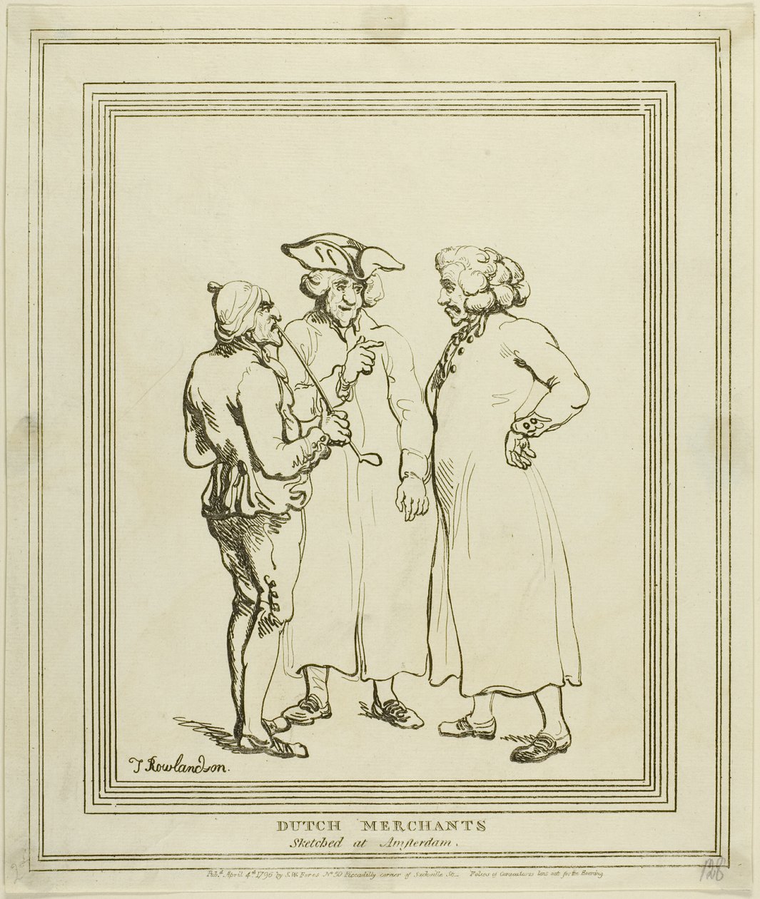 Comerciantes holandeses dibujados en Ámsterdam de Thomas Rowlandson