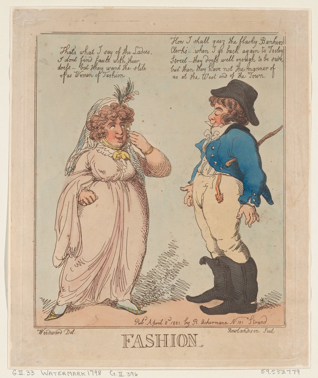 Moda, 2 de abril de 1801 de Thomas Rowlandson