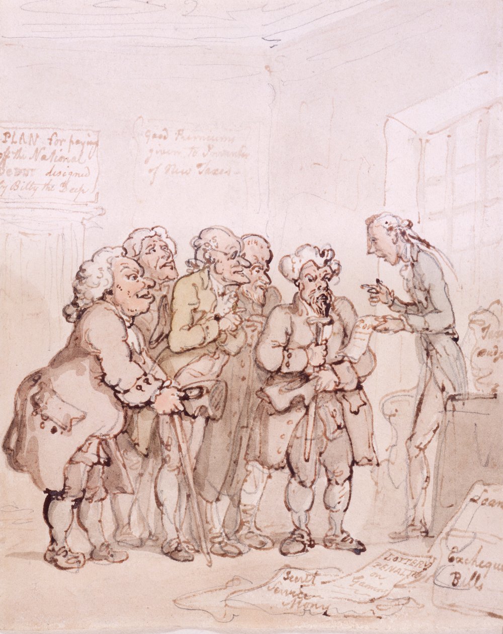 Contratistas de préstamos, finales del siglo XVIII-principios del siglo XIX de Thomas Rowlandson