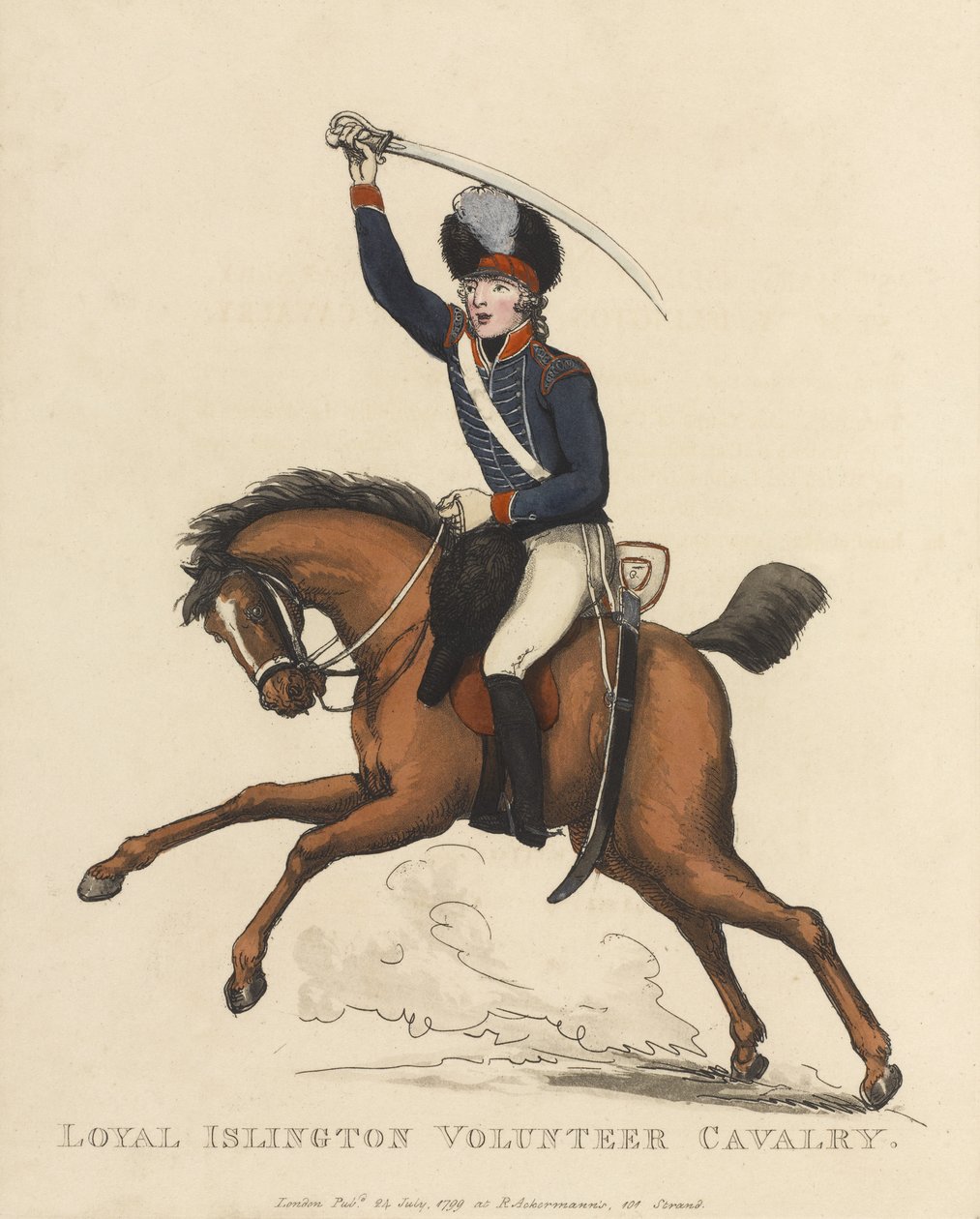 Caballería Voluntaria Leal de Islington, c.1799 de Thomas Rowlandson
