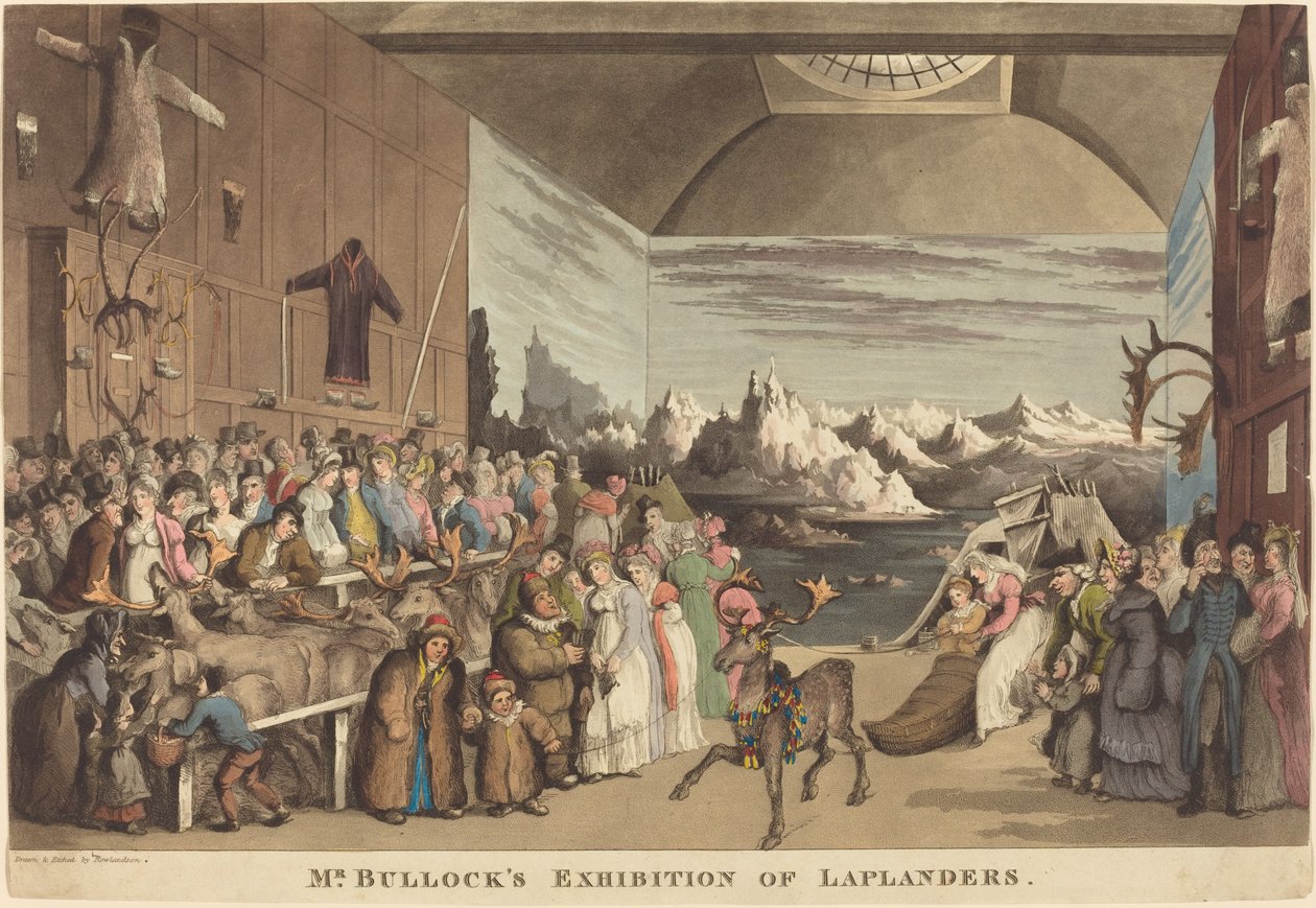 Exhibición de lapones de Mr. Bullock de Thomas Rowlandson
