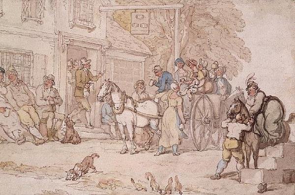 Fuera de una Posada de Thomas Rowlandson