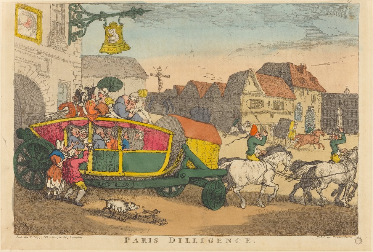 Diligencia de París de Thomas Rowlandson