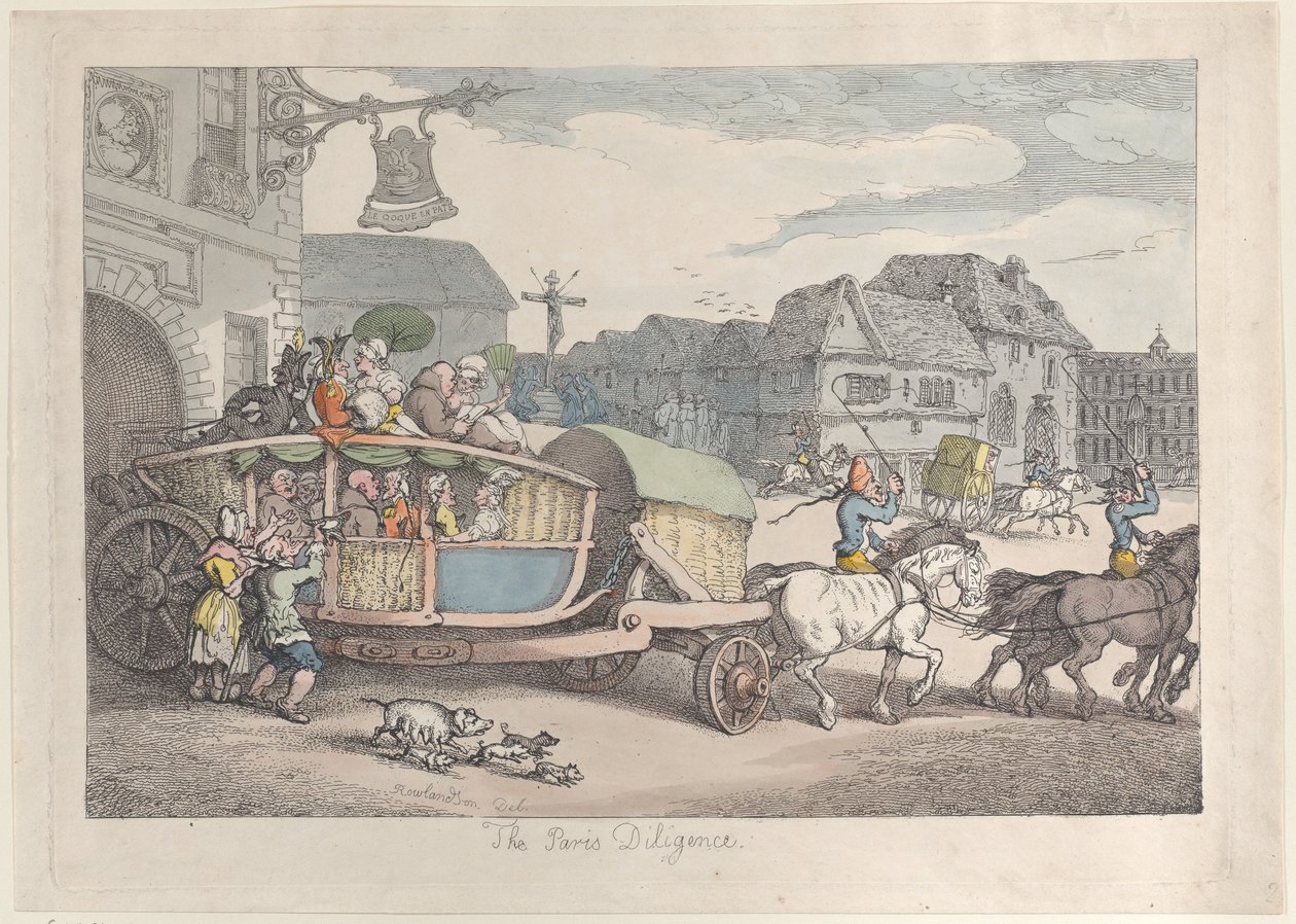 Diligencia de París, ca. 1810 de Thomas Rowlandson