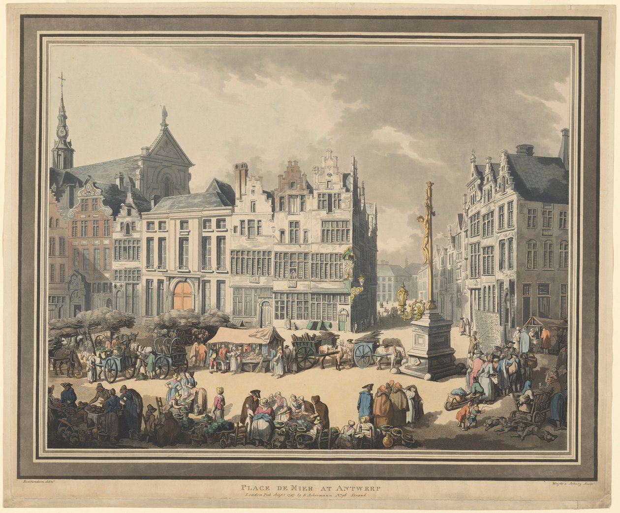 Plaza de Meir en Amberes de Thomas Rowlandson