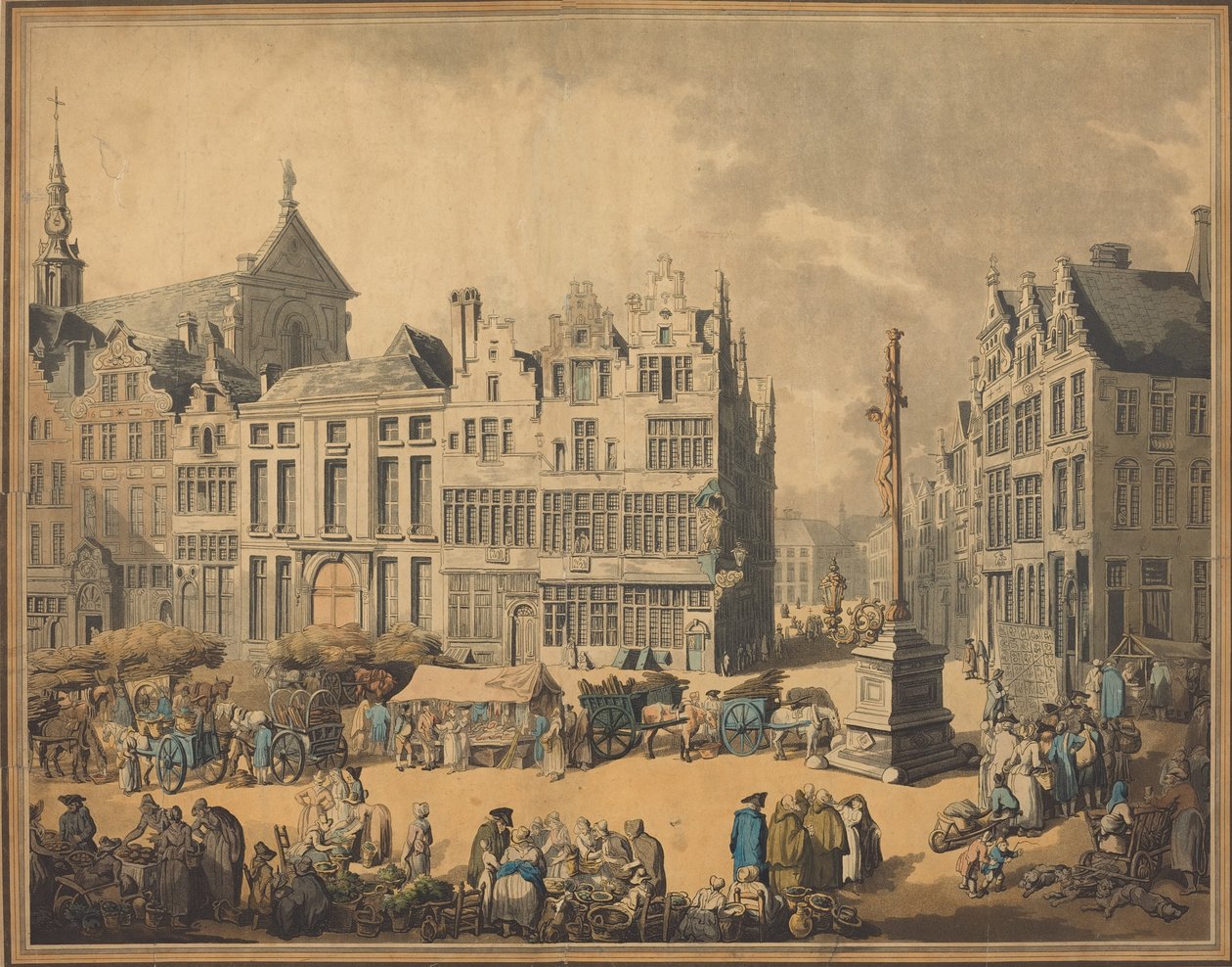 Plaza de Meir en Amberes, 1797 de Thomas Rowlandson