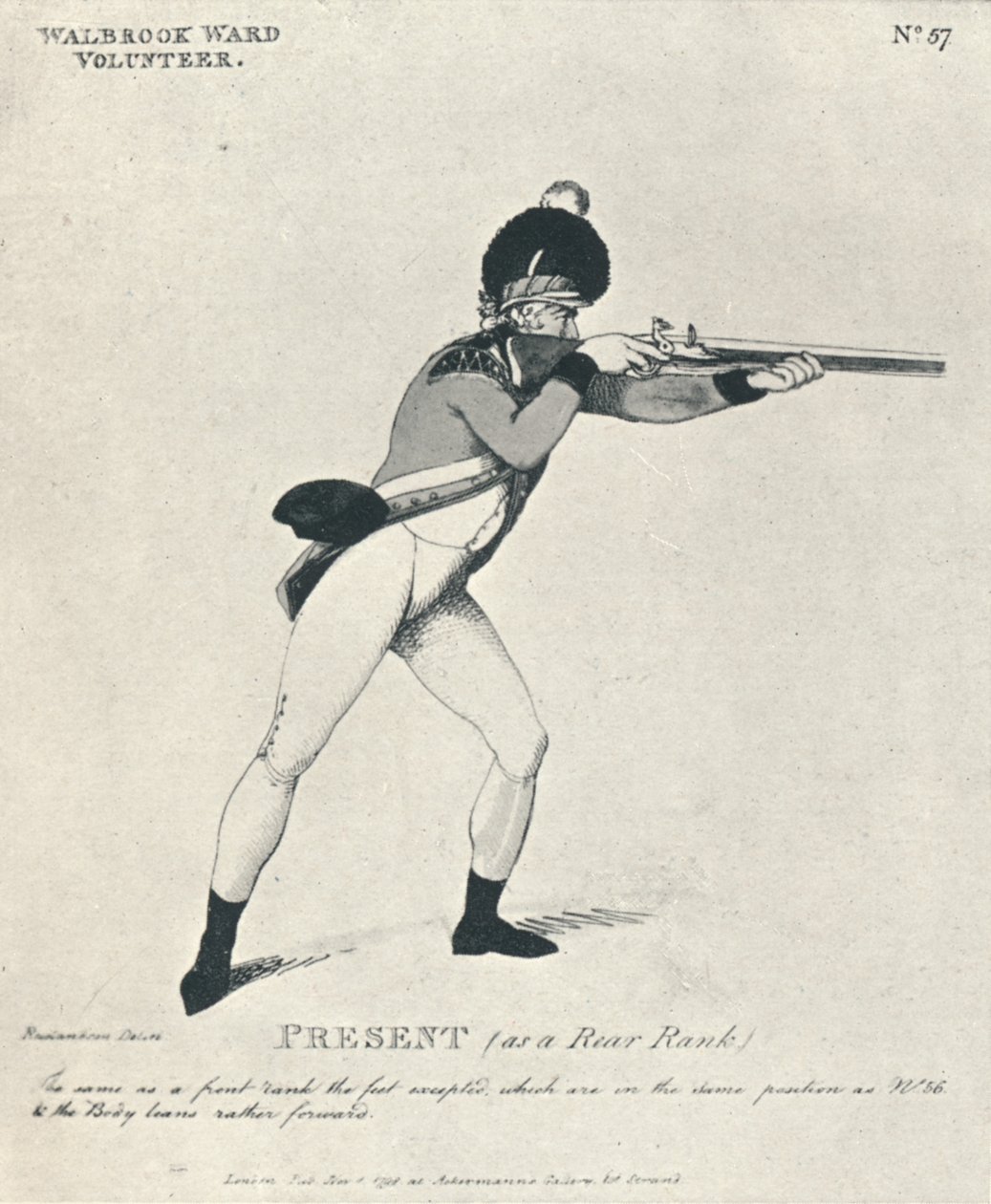 Presentar como una fila trasera de Thomas Rowlandson