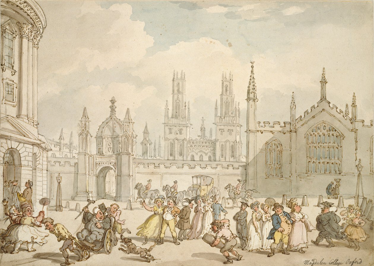 Plaza Radcliffe, Oxford, principios del siglo XIX de Thomas Rowlandson