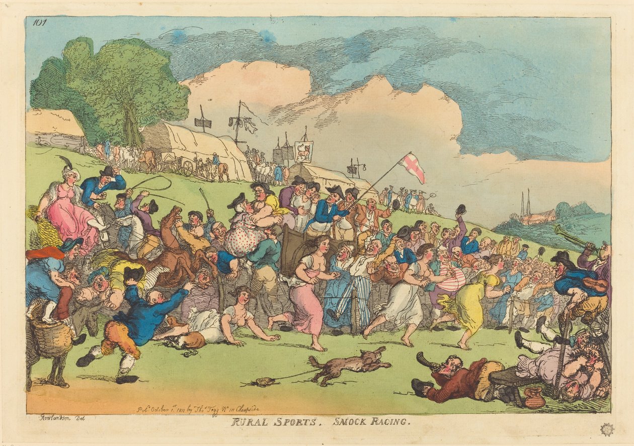 Deportes rurales. Carrera de camisones de Thomas Rowlandson