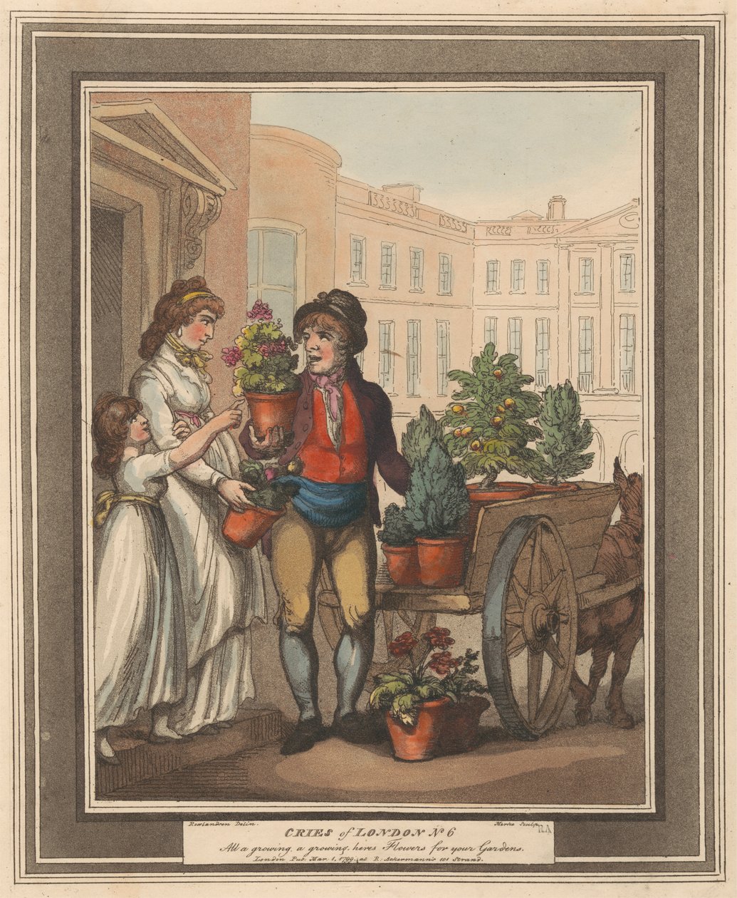 Conjunto de ocho (5): Gritos de Londres de Thomas Rowlandson