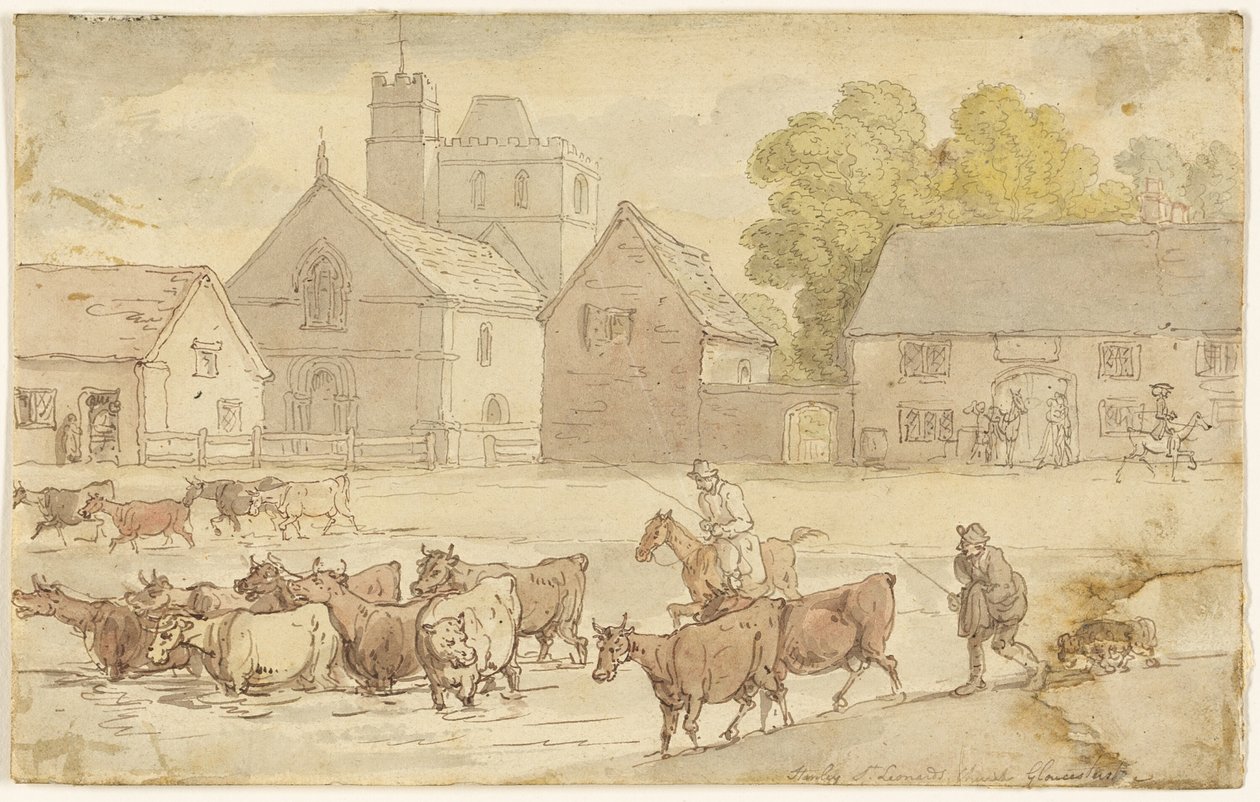 Iglesia de Stanley St. Leonard, Gloucestershire de Thomas Rowlandson