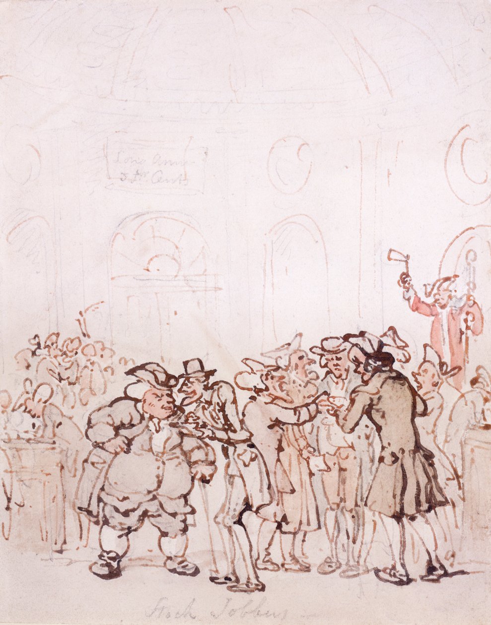 Corredores de bolsa, finales del siglo XVIII-principios del siglo XIX de Thomas Rowlandson