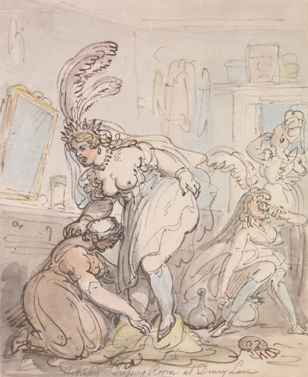 El camerino de las actrices en Drury Lane de Thomas Rowlandson