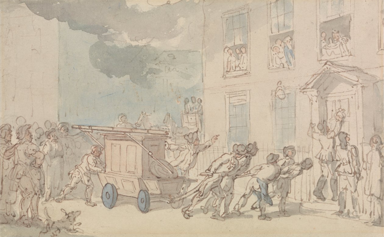 La llegada del camión de bomberos de Thomas Rowlandson
