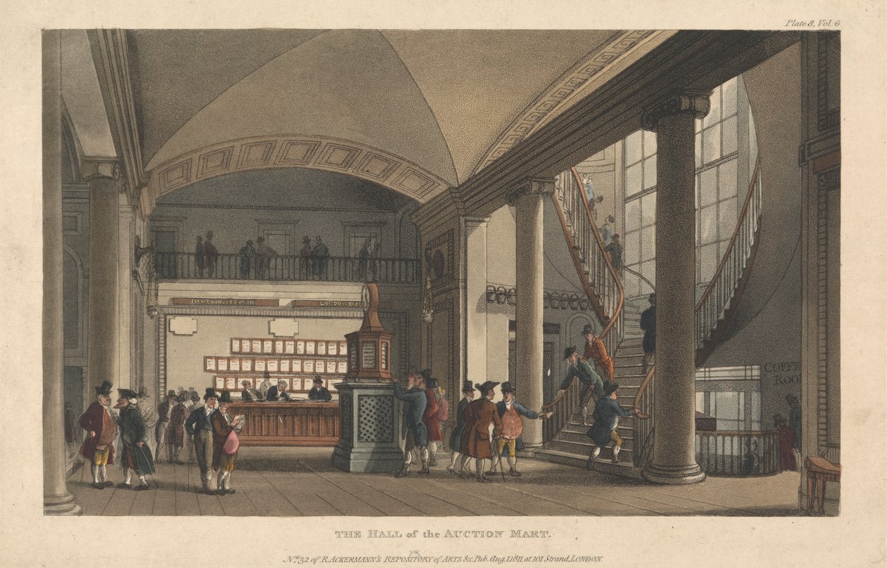 La Sala del Mercado de Subastas de Thomas Rowlandson