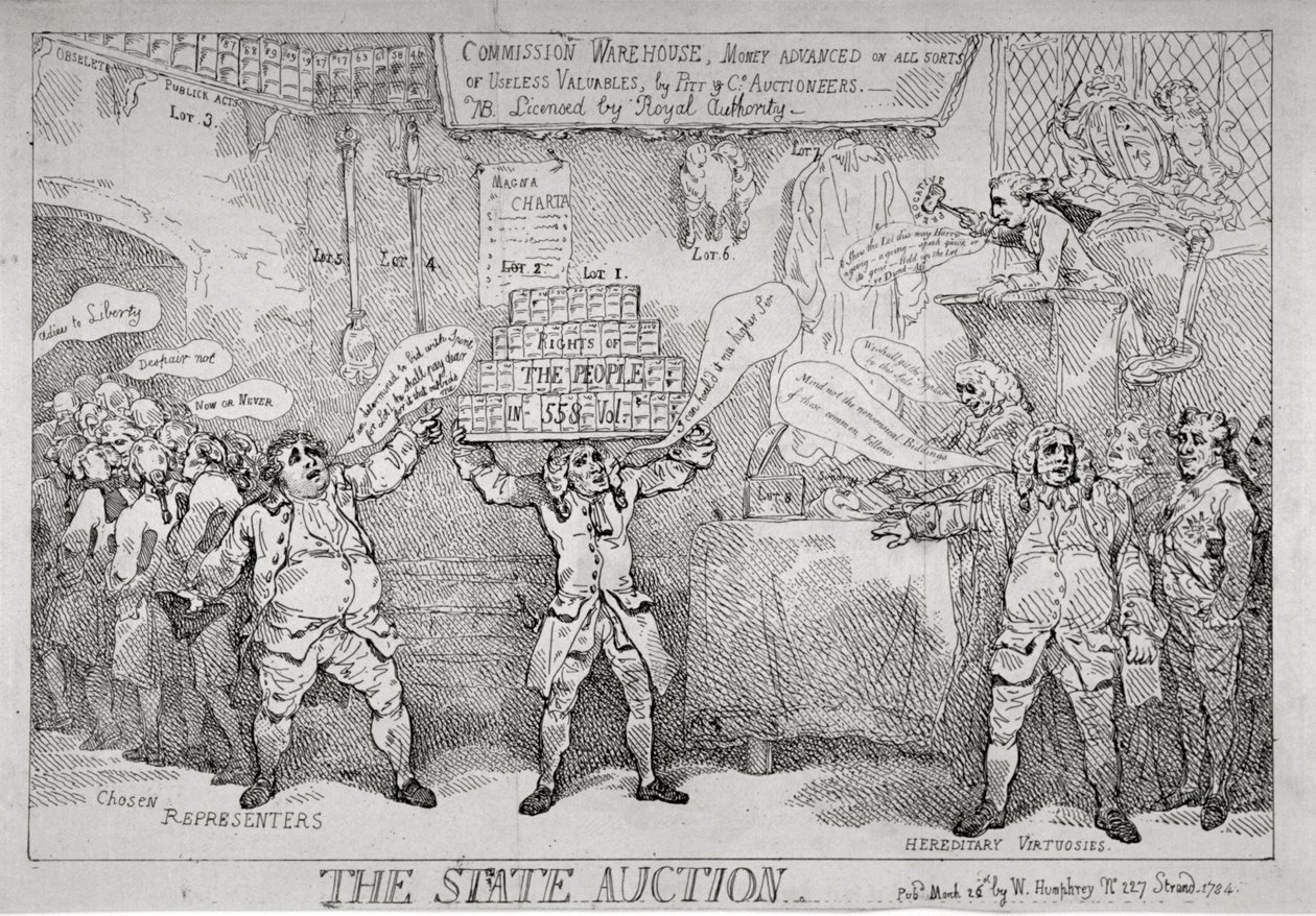La subasta estatal, 1784 de Thomas Rowlandson