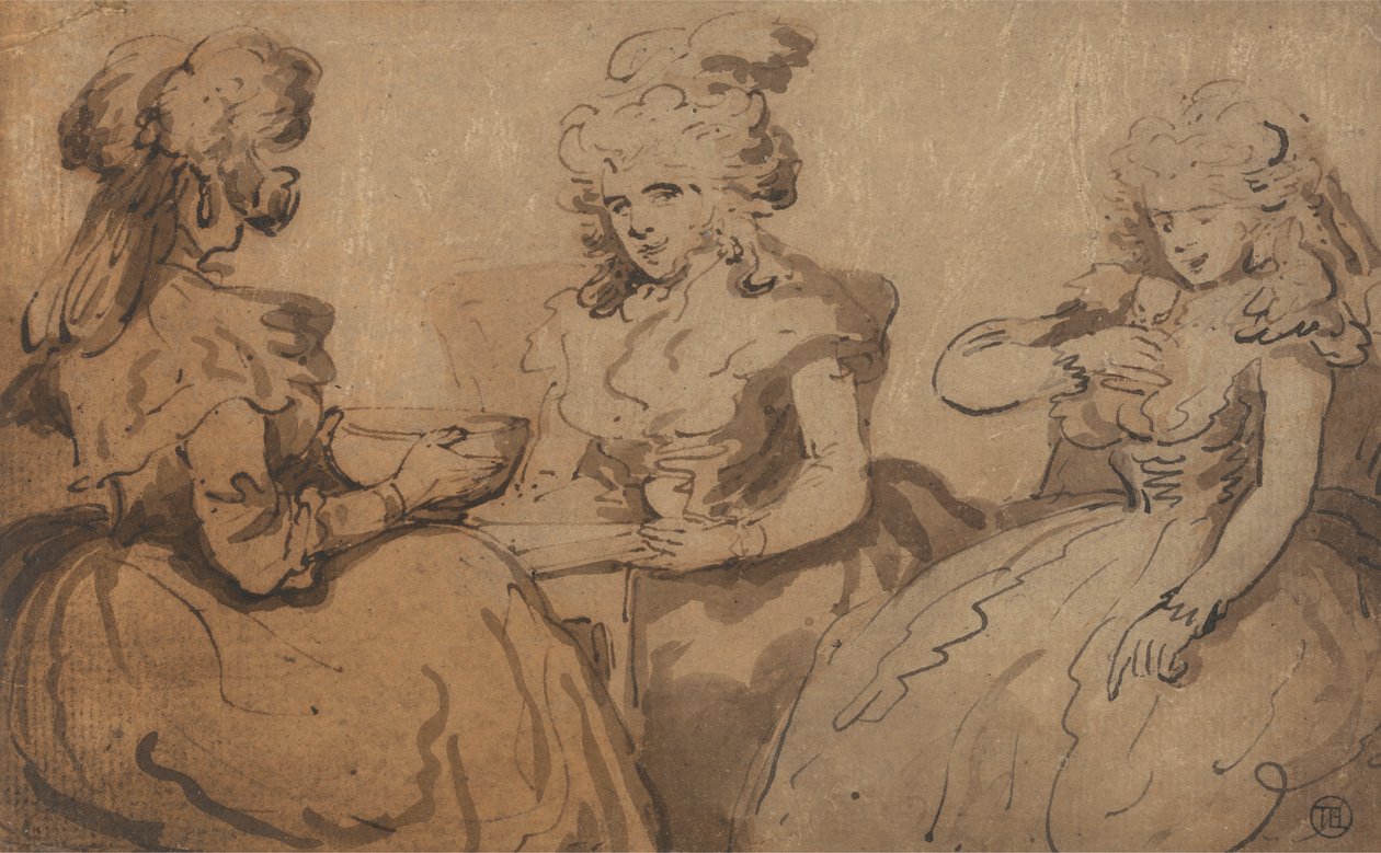 Mujeres bebiendo ponche de Thomas Rowlandson