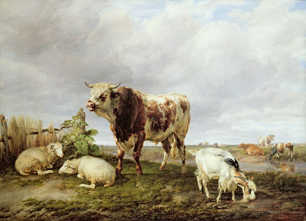 Ganado en el Prado de Thomas Sidney Cooper