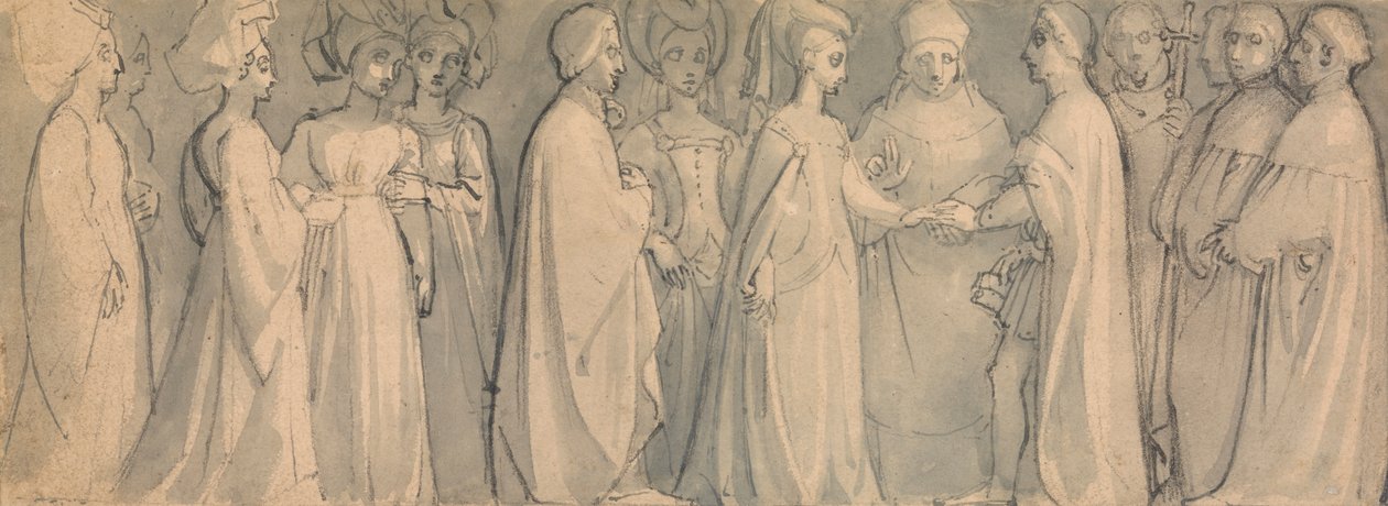 Friso de una boda medieval de Thomas Stothard