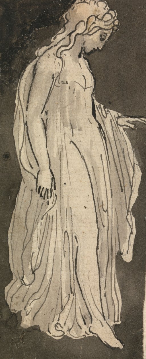 Chica, de cuerpo entero, mirando a la derecha de Thomas Stothard