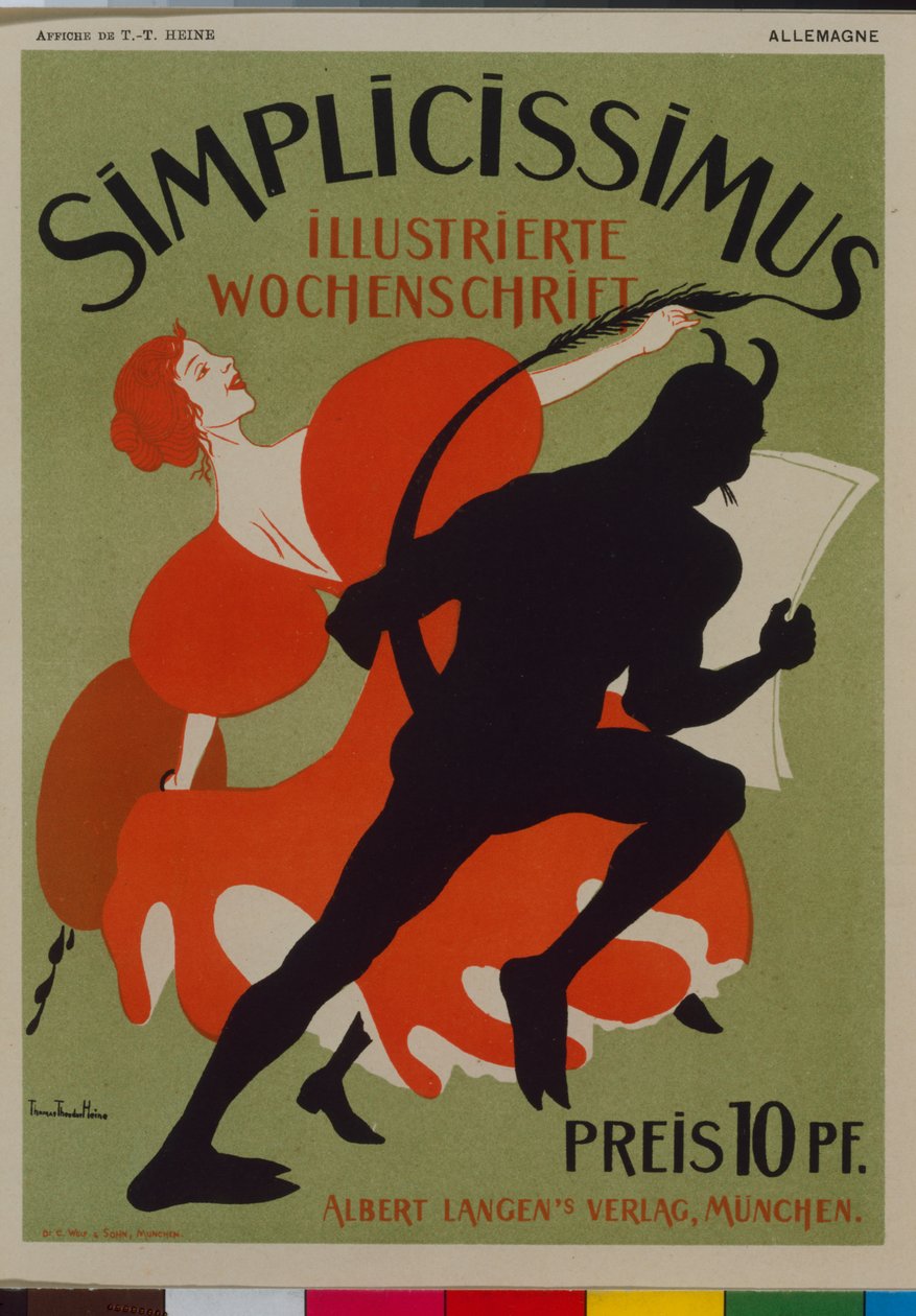 Cartel publicitario de Simplicissimus de Thomas Theodor Heine