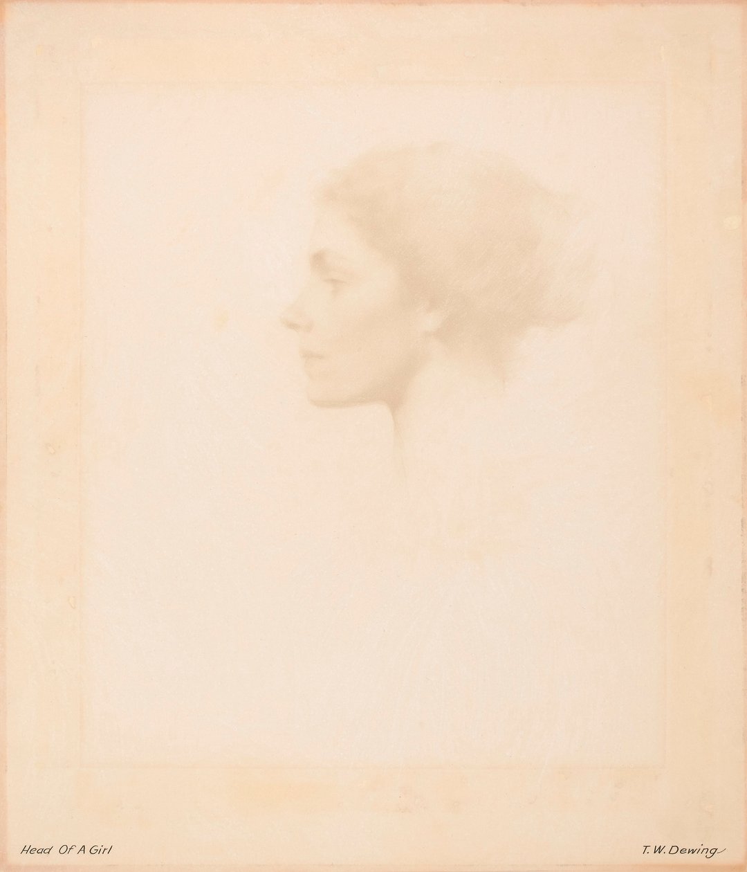 Cabeza de niña de Thomas Wilmer Dewing