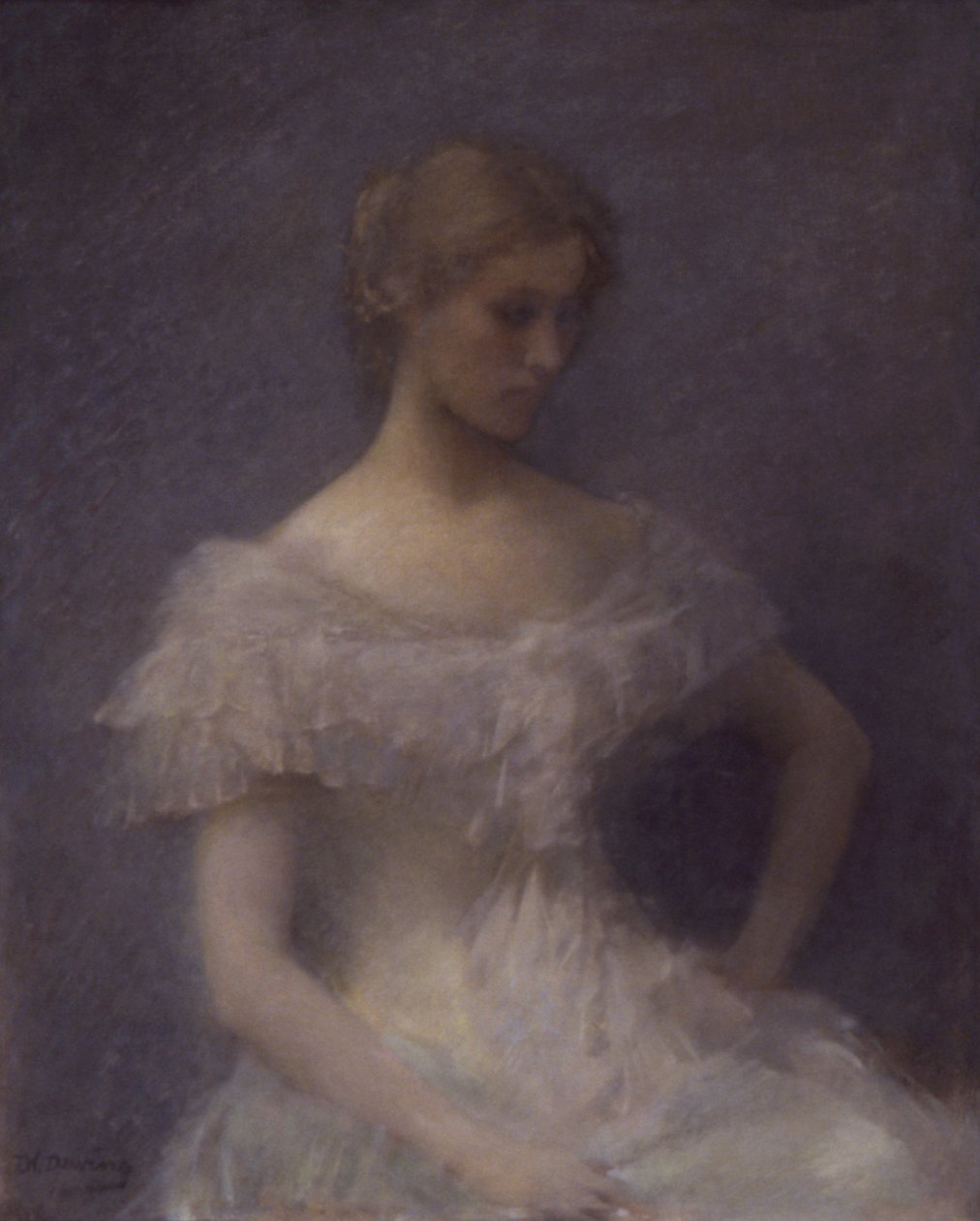 Chica joven sentada de Thomas Wilmer Dewing