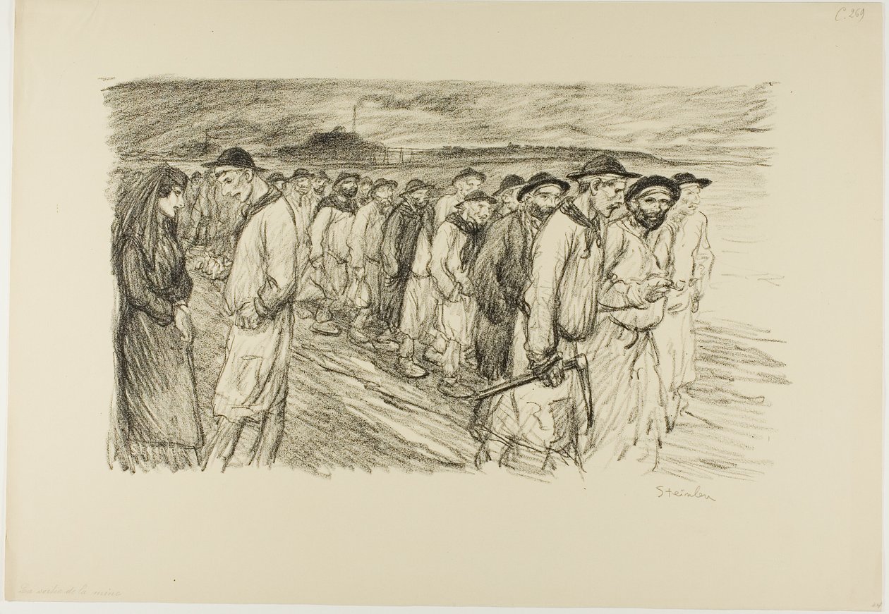 Saliendo de la mina de Théophile Alexandre Pierre Steinlen