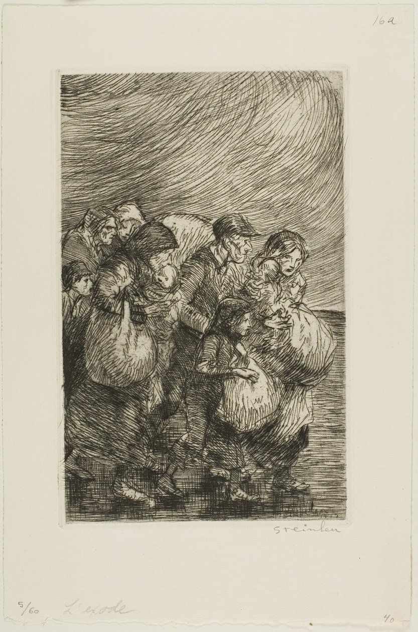 Evacuees de Théophile Alexandre Pierre Steinlen
