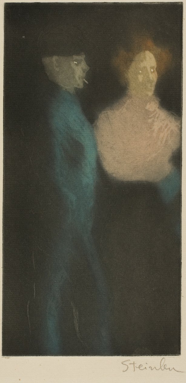 Chica y chulo de Théophile Alexandre Pierre Steinlen