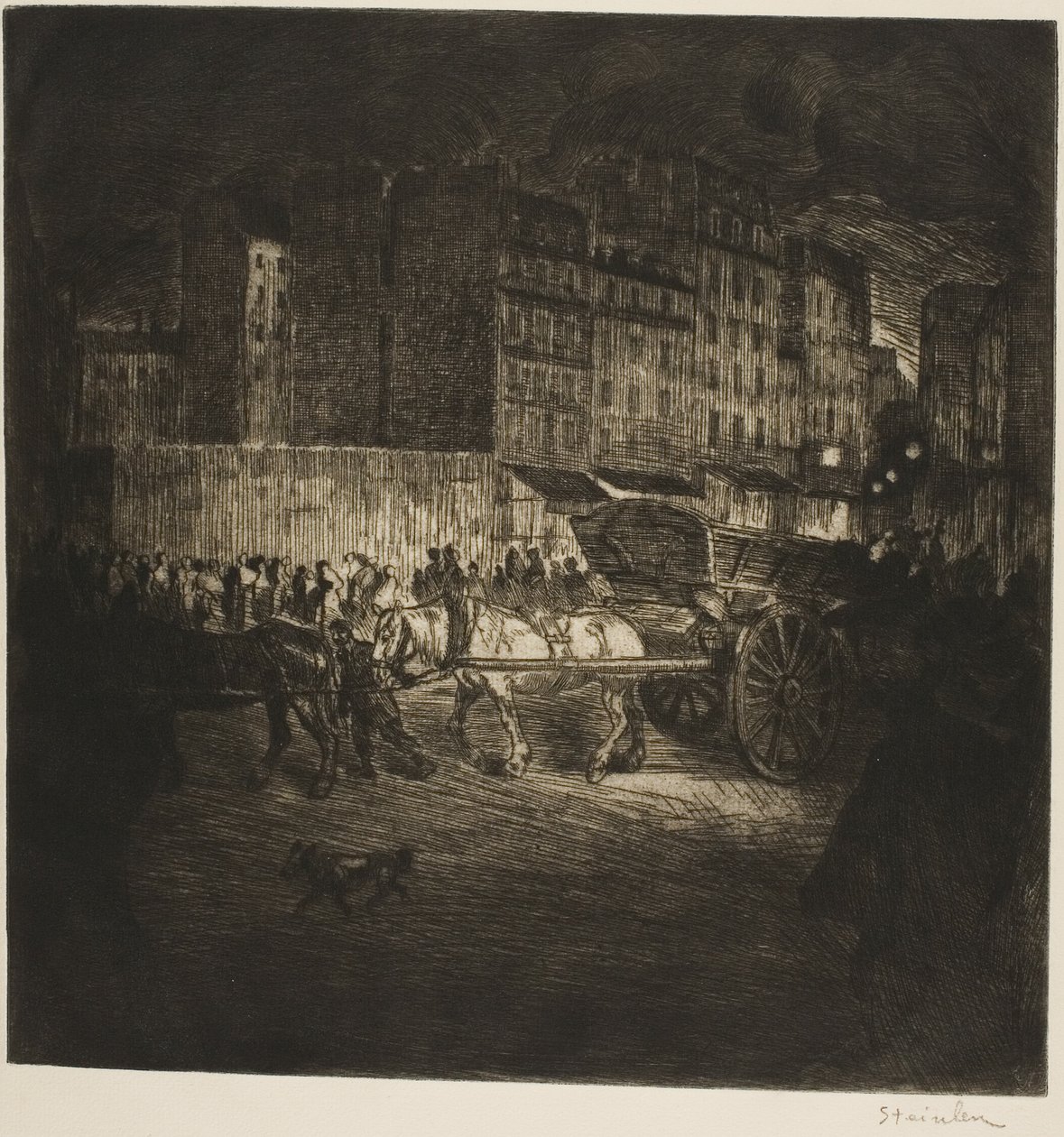 El carro de la basura de Théophile Alexandre Pierre Steinlen