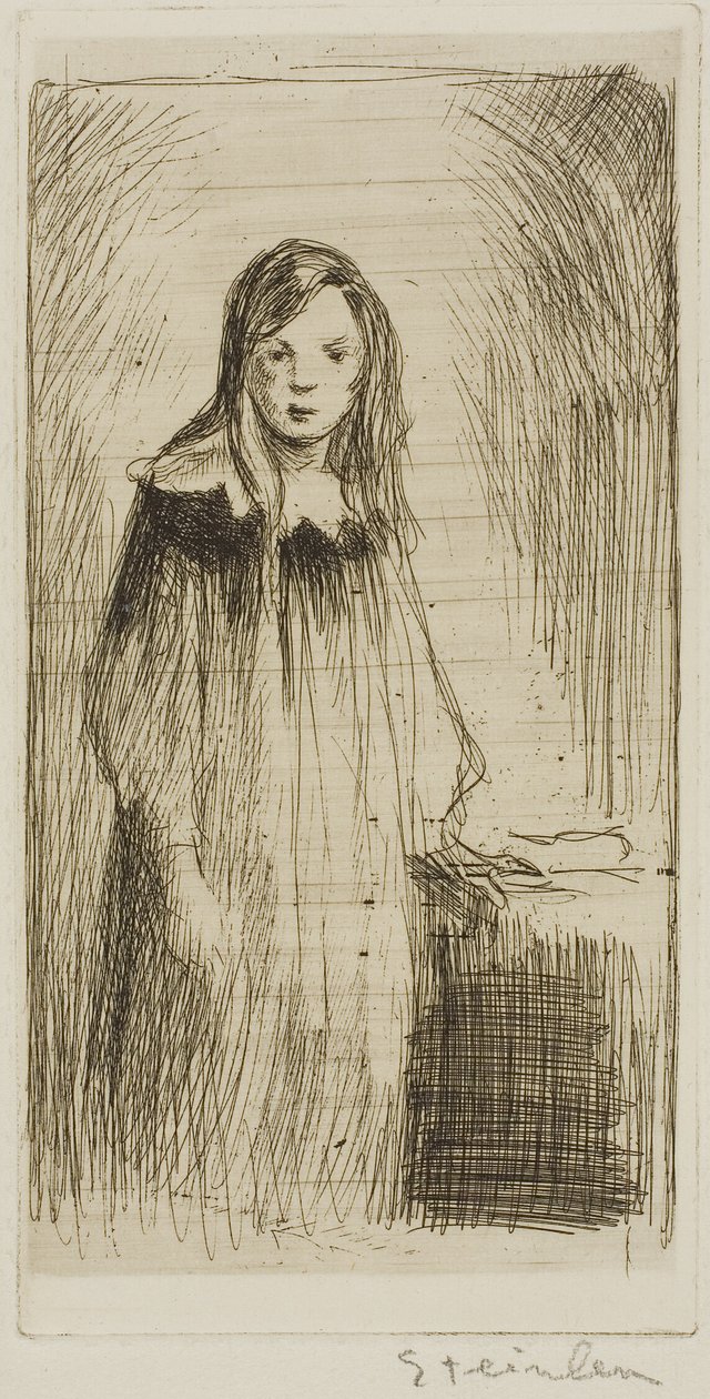 Chica joven de pie de Théophile Alexandre Pierre Steinlen