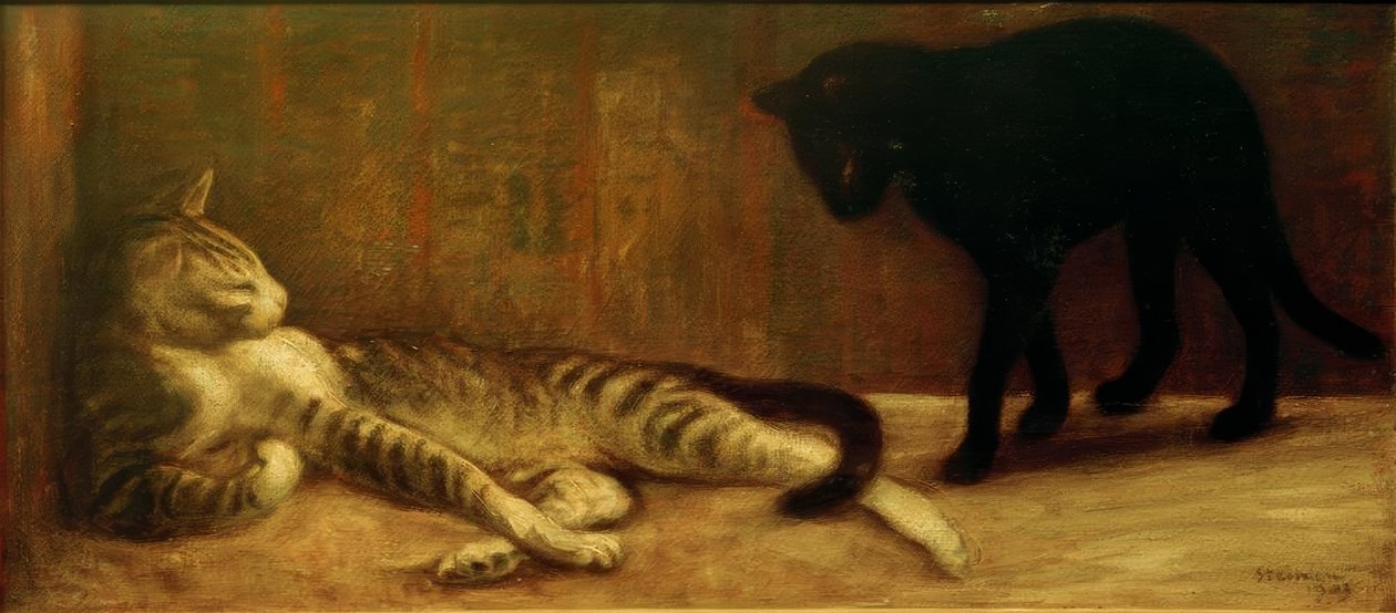 Gato y gata de Théophile Alexandre Steinlen