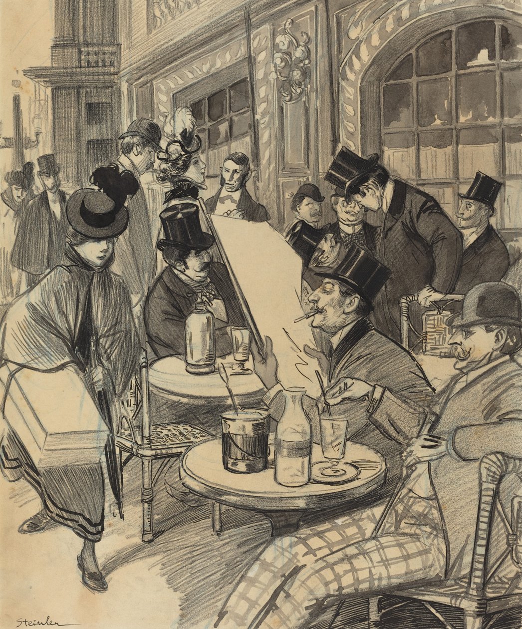 Chez Maxime, finales del siglo XIX-principios del siglo XX de Théophile Alexandre Steinlen