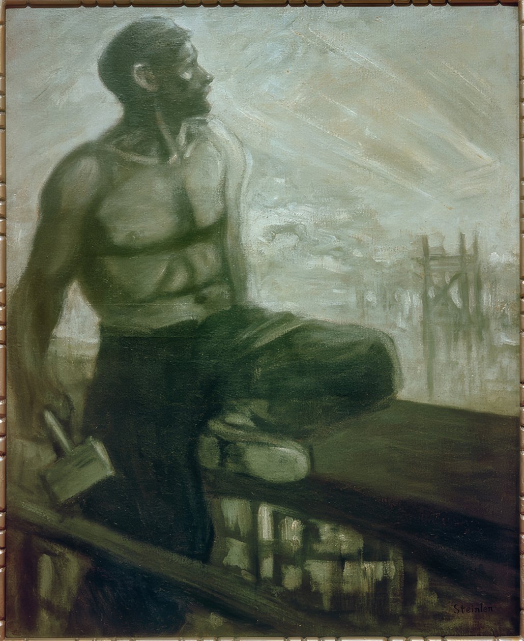 El carpintero sobre el puerto de Théophile Alexandre Steinlen