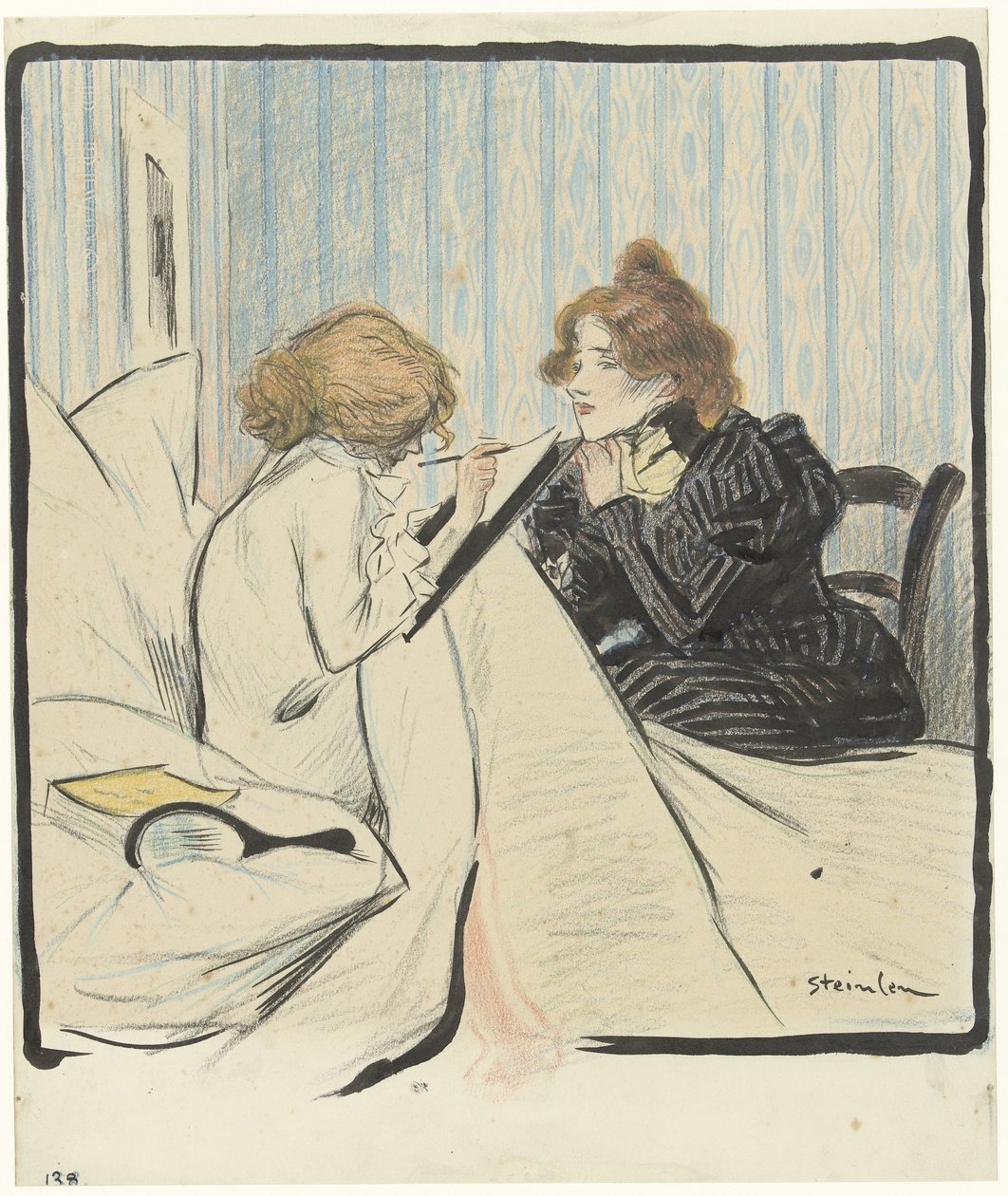 Dos mujeres en un dormitorio de Théophile Alexandre Steinlen