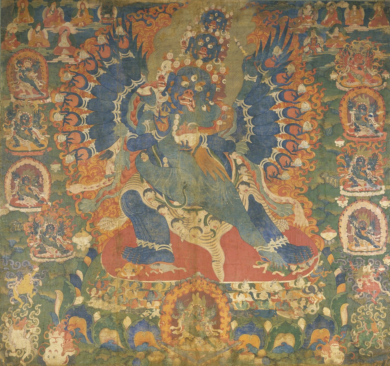 Thangka que representa a Mahottara Heruka de Tibetan School