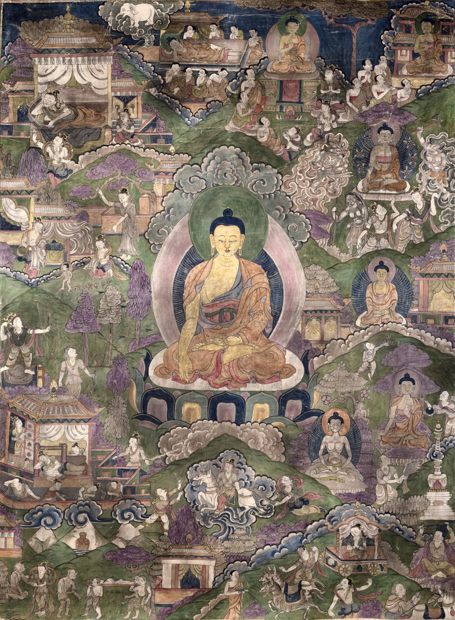 Thangka del Buda de Tibetan School