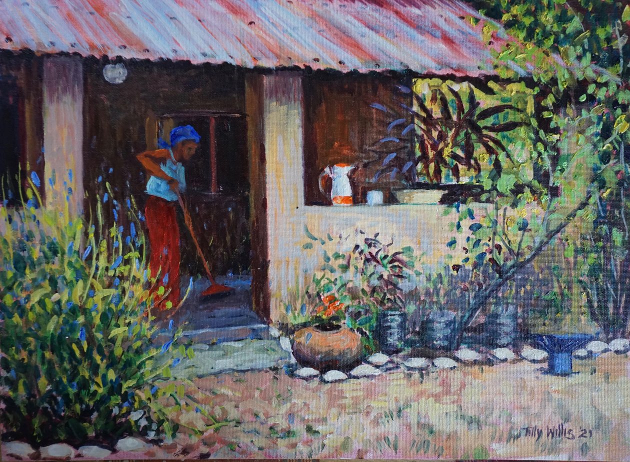 Chica barriendo 2021 (aceite) de Tilly Willis