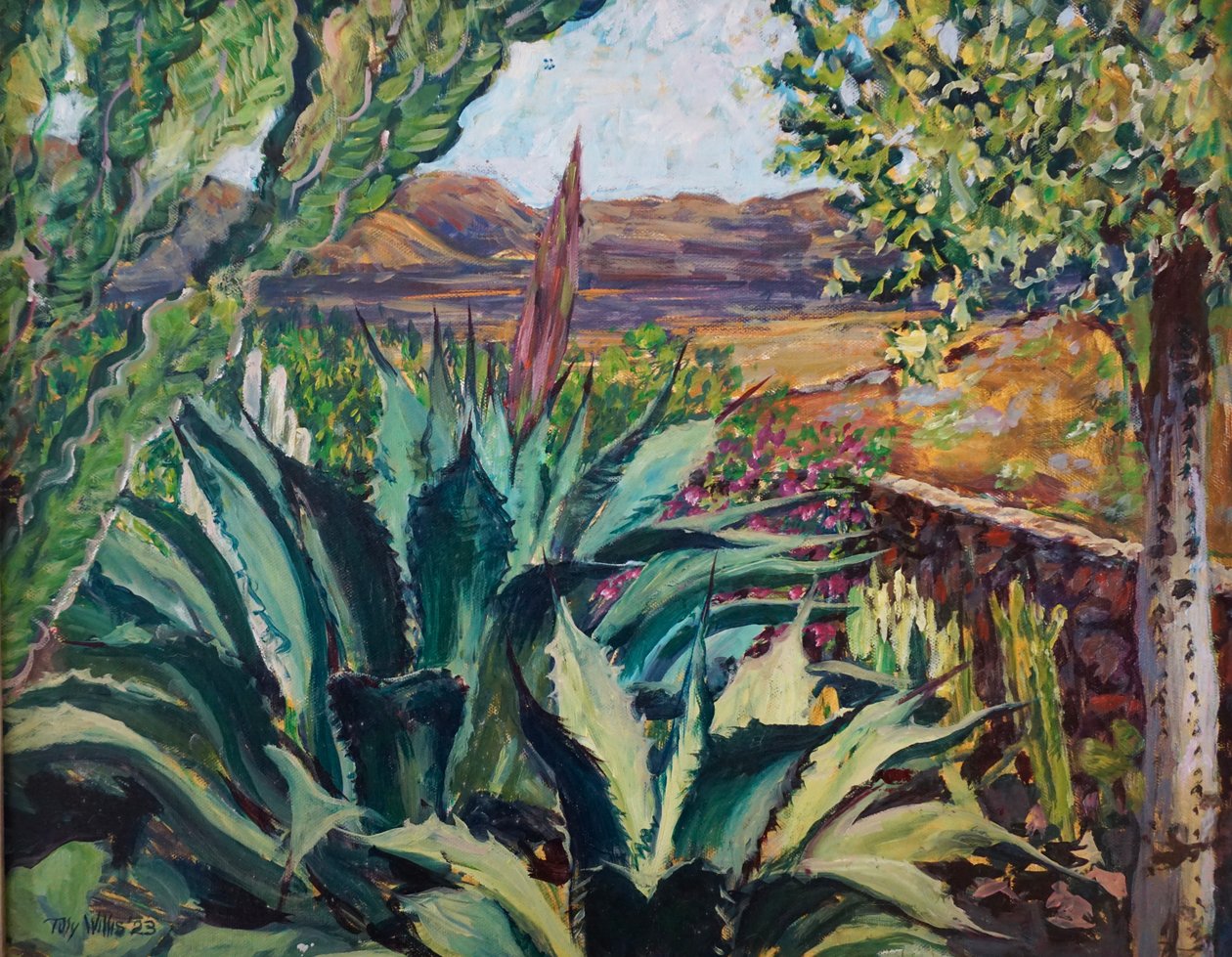 Paisaje de Lanzarote, 2023 (óleo sobre tabla) de Tilly Willis