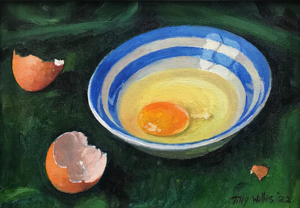Somerset Egg, 2022 (óleo sobre tabla) de Tilly Willis