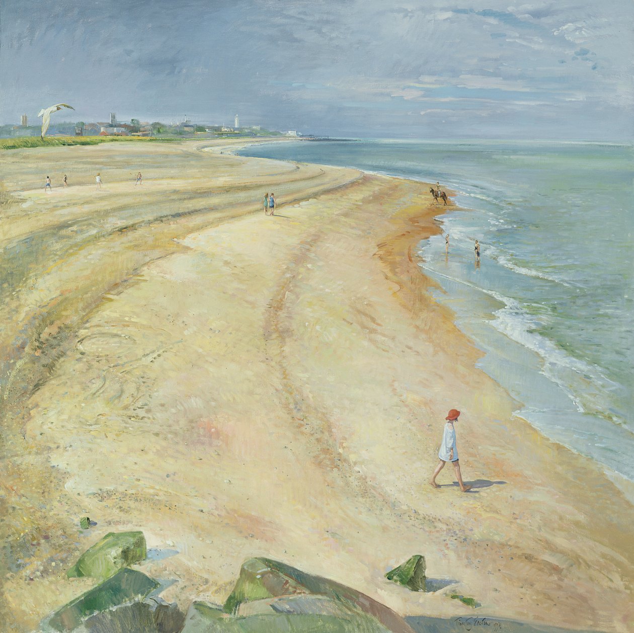 La playa curva, Southwold, 1997 de Timothy Easton