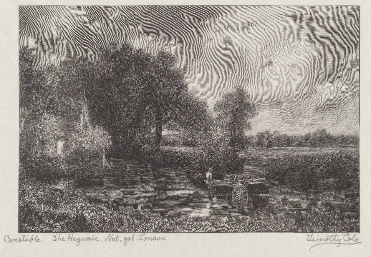 El carro de heno de Timothy Cole after John Constable