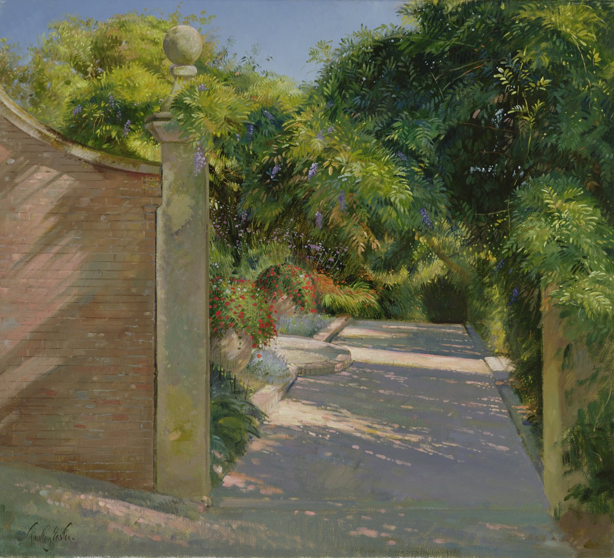 Entrada al jardín del reloj de sol en Heligan de Timothy Easton