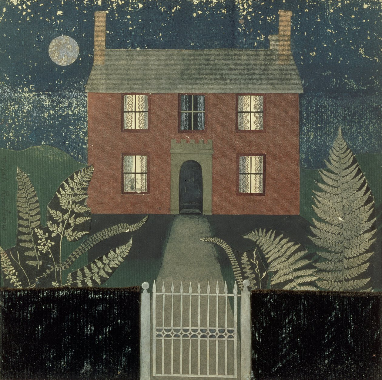 Casa de noche (collage) de Tirzah Ravilious