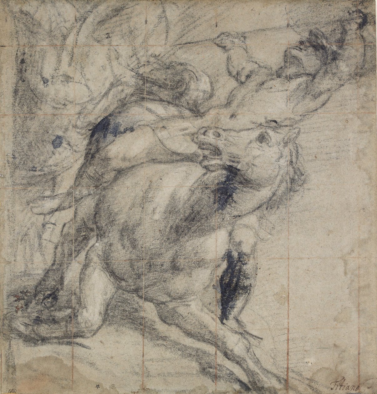 Caballo y jinete cayendo de Titian